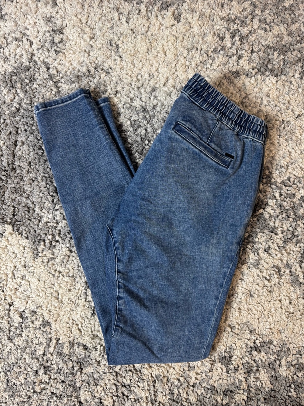 Pacsun, Mens Medium Wash Skinny Fit Denim Joggers Pants, Large